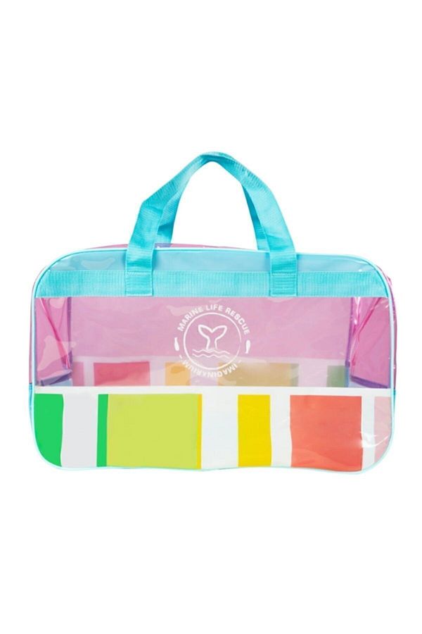 Imaginarium Pink Aqua Striped Beach Bag Trendyol