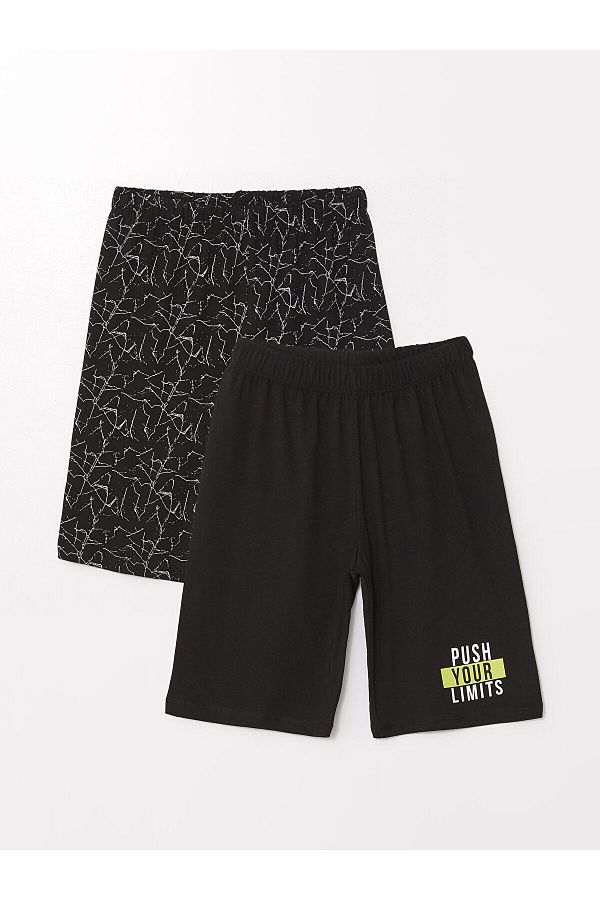 LC Waikiki-Pantaloni scurți de pijama LCW pentru băieți - talie elastică, imprimați, set de 2 1
