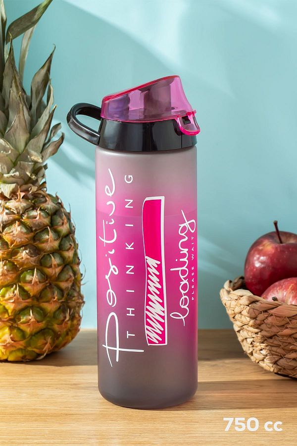 Porsima-161506-095 Claret Red Patterned Water Bottle Flask - 750 cc Sports Flask 1