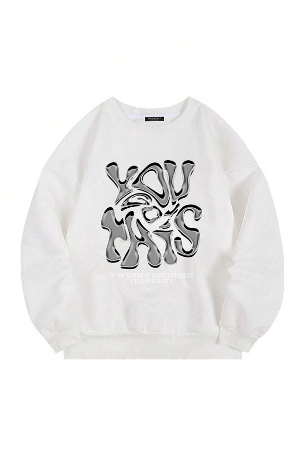 Mad&Calf-Ai primit acest hanorac unisex oversize din fleece imprimat 1