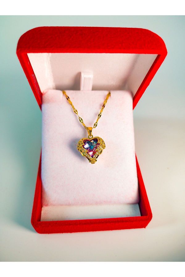 Pink box stainless steel necklace top