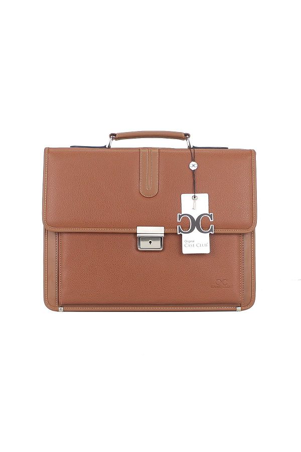 Case Club-Men's Briefcase with Lock Mechanism File Compatible Shoulder Strap 1