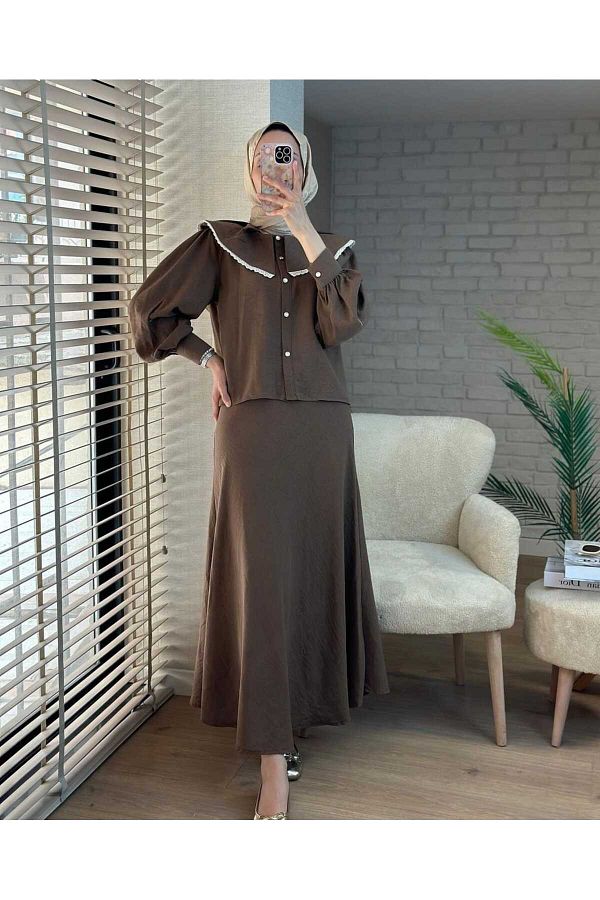 Linen skirt suit cheap