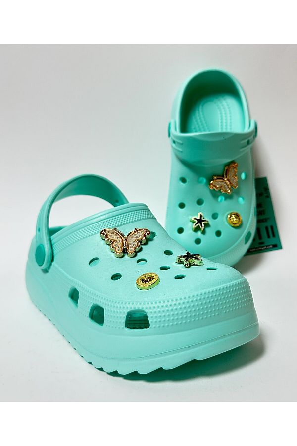 Sonimix Soft Stone Detailed Platform Children s High Heels with Closed Front for Beach Home Nursery School and Street Trendyol