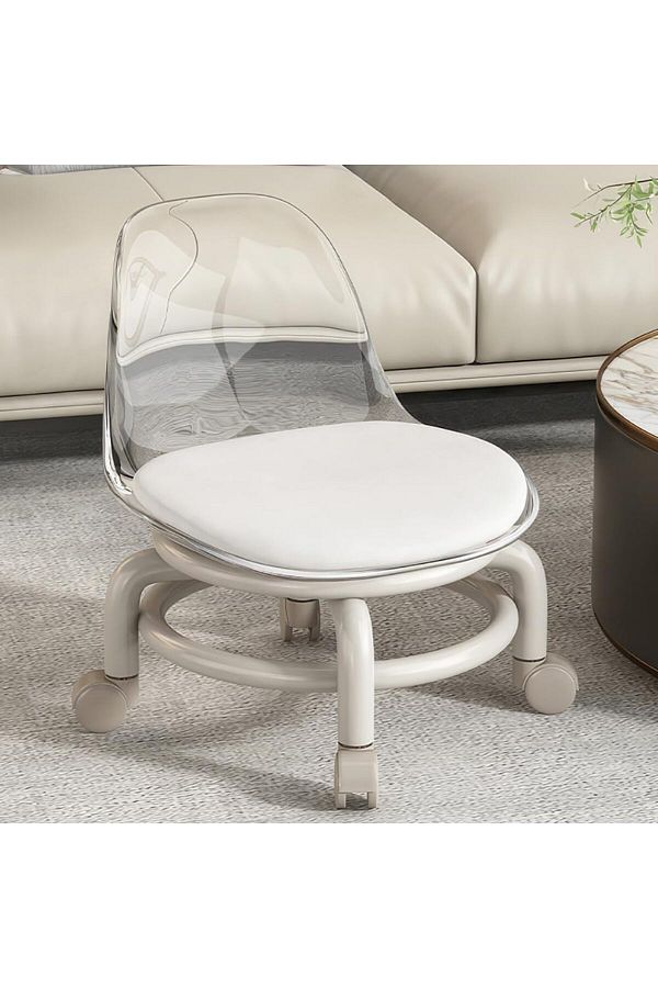 DubaiGallery-Low Rolling Stool Low Roller Seat Small Swivel Stool Low to Ground with Mute Wheels and Back Support 1