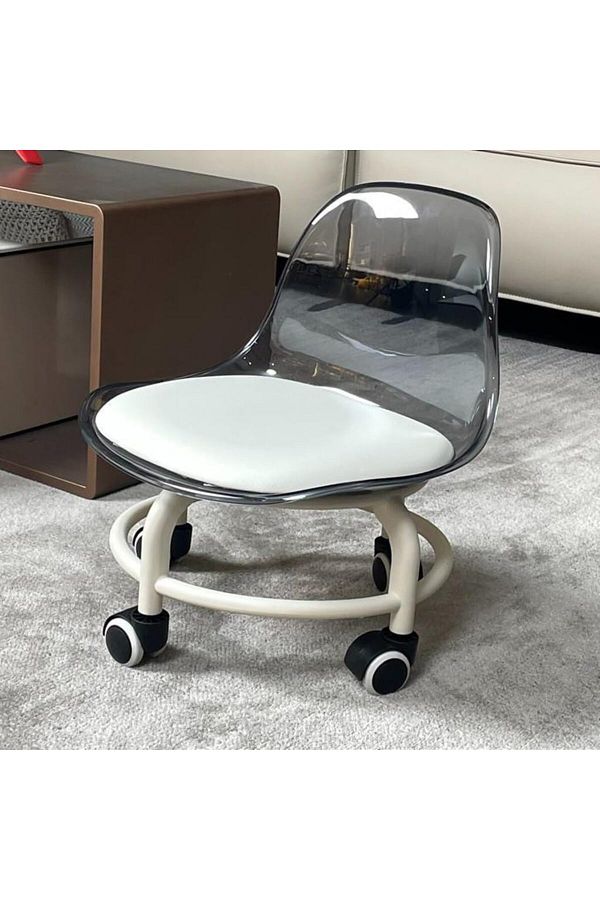 DubaiGallery-Low Rolling Stool Low Roller Seat Small Swivel Stool Low to Ground with Mute Wheels and Back Support 1