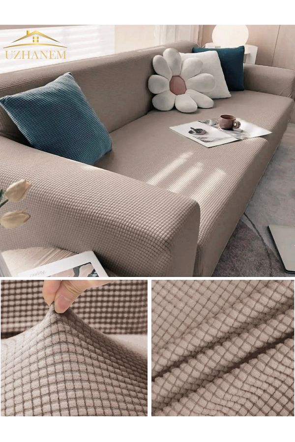 uzhanem-Flexible Lycra Square Patterned Three-Person Home Textile Kotuk Cover 1