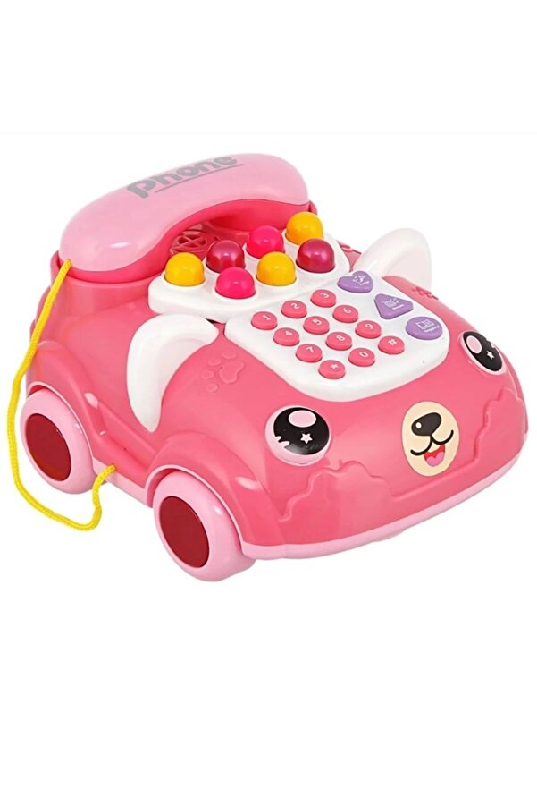 Depomiks Avm Işıklı Müzikli Eğitici Pembe Arabalı Egitici Telefon Oyuncak