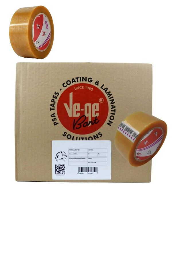 Tanpet-Leopard Patterned 45X100 Transparent Duct Tape - 1 Box of 48 1