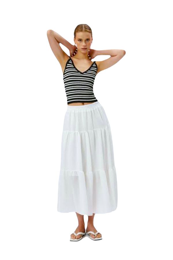 White layered midi skirt outlet