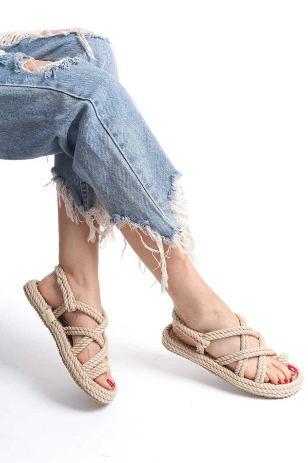 Rope sandals with rubber soles sales