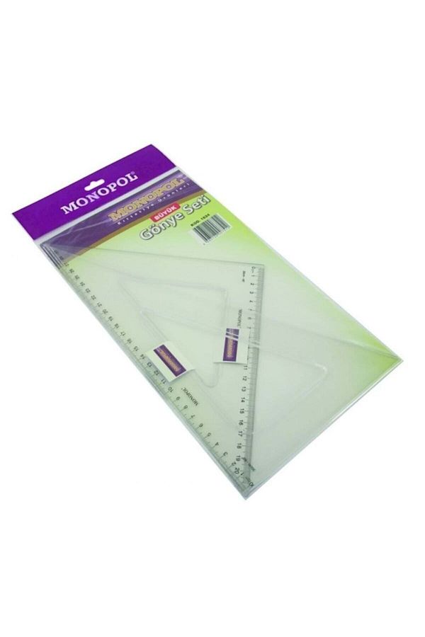Monopol-Transparent Large Miter Set Code:1624 60 and 45 Degree Ruler Set 1