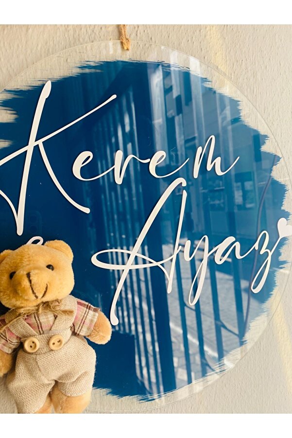 Zen Ahşap Tasarım pileksi bebek odası kapı süsü / isme özel bebek odası kapı süsü