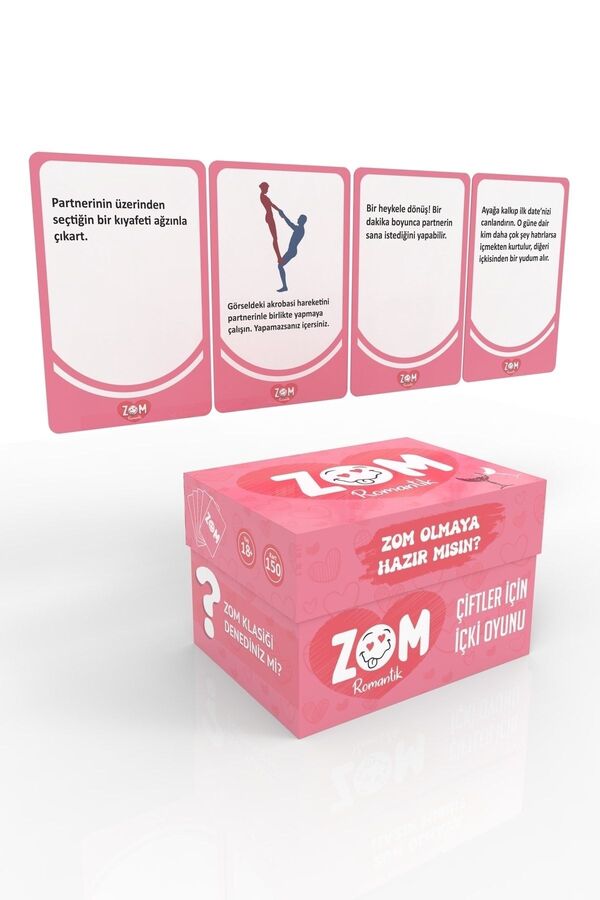 Metranya-Zom Romantic Drinking Game Card Game for Couples Valentine's Day Game with 150 Cards Box Shot Game 1