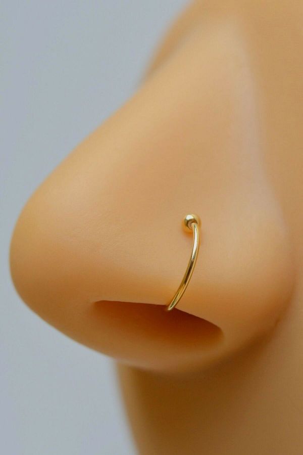 Sacce Scarves Accessories Gold Colored Mini Heeled 10 mm Steel Ring Stud Nose Piercing Trendyol