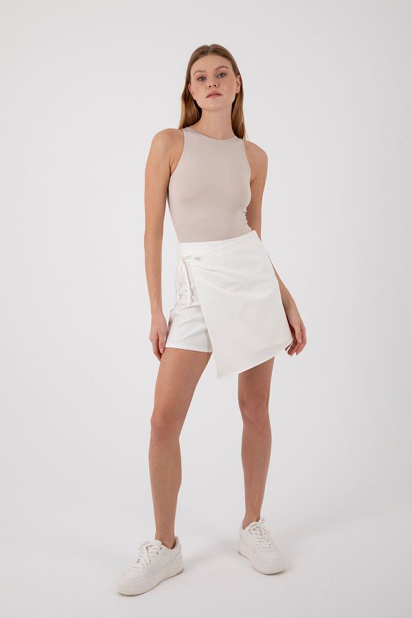 White wrap shorts on sale