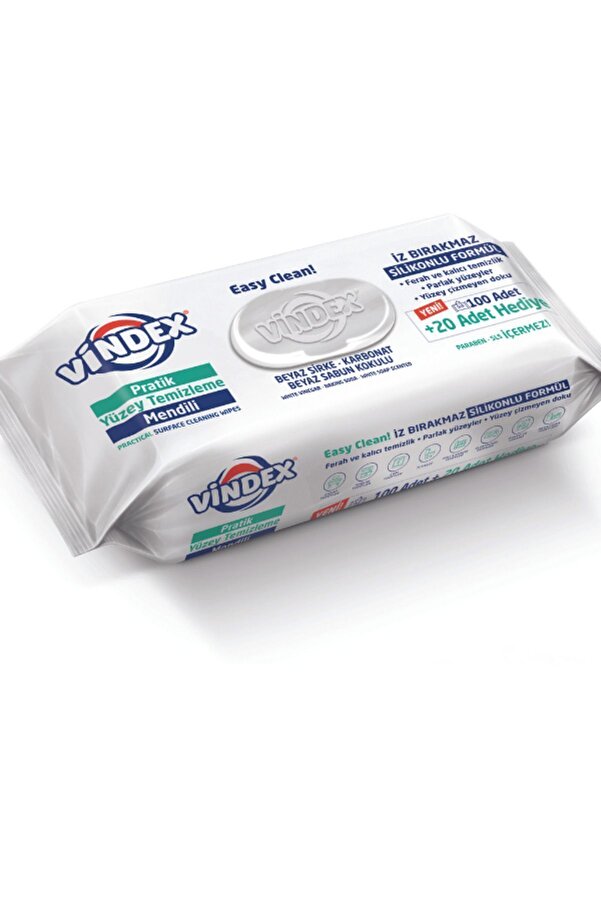 MedPride Vindex Easy Clean Pratik Yüzey Temizleme Mendili - Havlusu Beyaz Sabun Kokulu 120 Adet