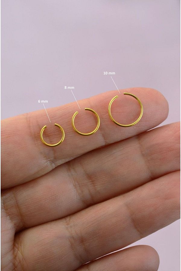 Sacce Scarves Accessories 6 Mm 316 L Steel Flat Ring Model Nose Ring Gold Color Trendyol