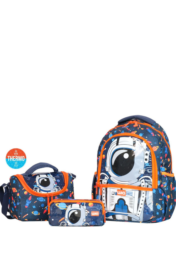 Wia-Double Eyed Astronaut Patterned 3-piece Primary School BaG Set for Boy 1