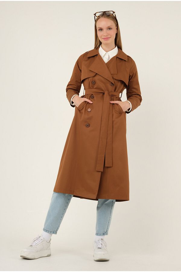 Dark tan trench coat new arrivals