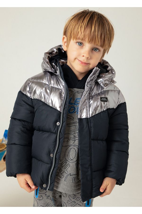 Mayoral 4464 Boy s Dark Blue silver Coat Trendyol