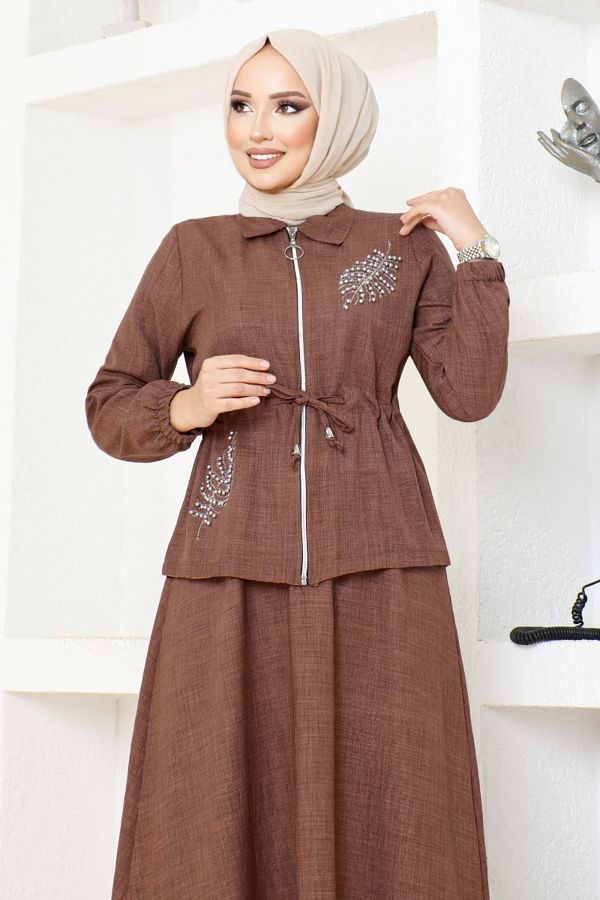 Brown skirt combination deals