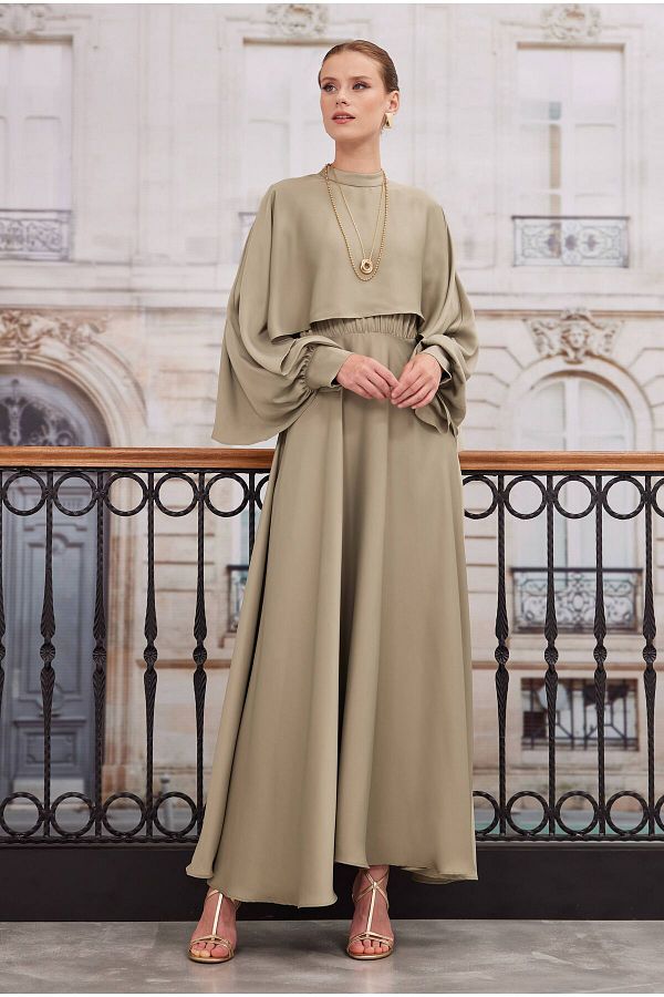 Khaki colored dress top