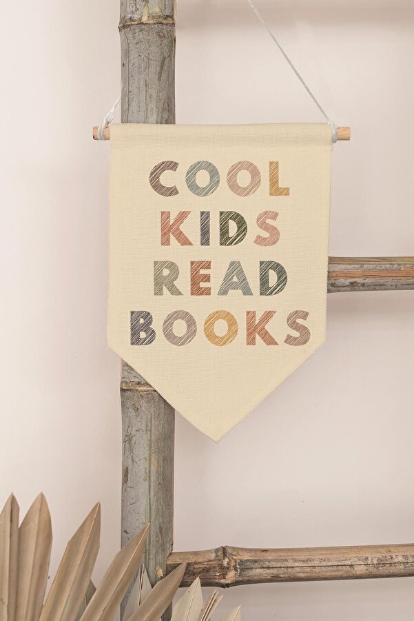 postifull Çocuk Odası Dekor, Duvar Süsü, Ahşap Bebek Odası Dekor, Canvas Flama, Cool Kids Read Books