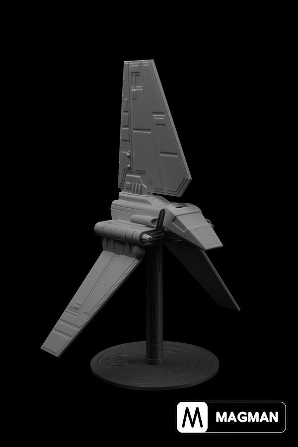 MagMan-sTar-Wars T4a Lambda Class shuttle - 10 Piece spacecrafT ConsTrucTion seT, Gray and Black OrnamenTal Figure 1