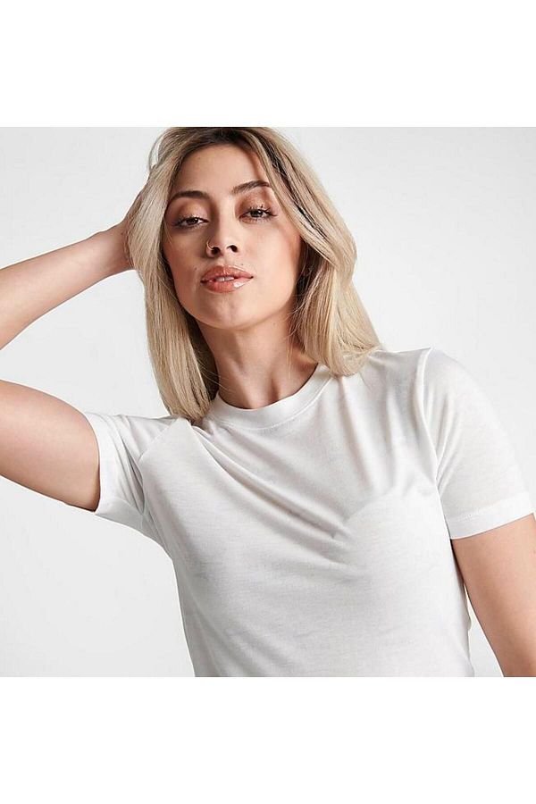 Nike Air printed Crop Transparent Women s Cream T Shirt slim fit Trendyol
