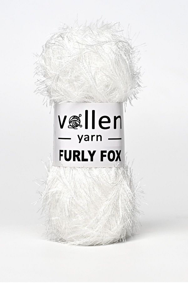 vollen yarn-Furly Fox White Knitted String Cardigan - Thread, Plush, Beard and Blanket String 1