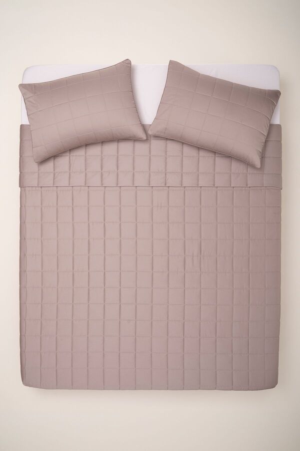 Penelope-Stone Color 100% Cotton Satin Bedspread - 300X280 cm Lia Series 1