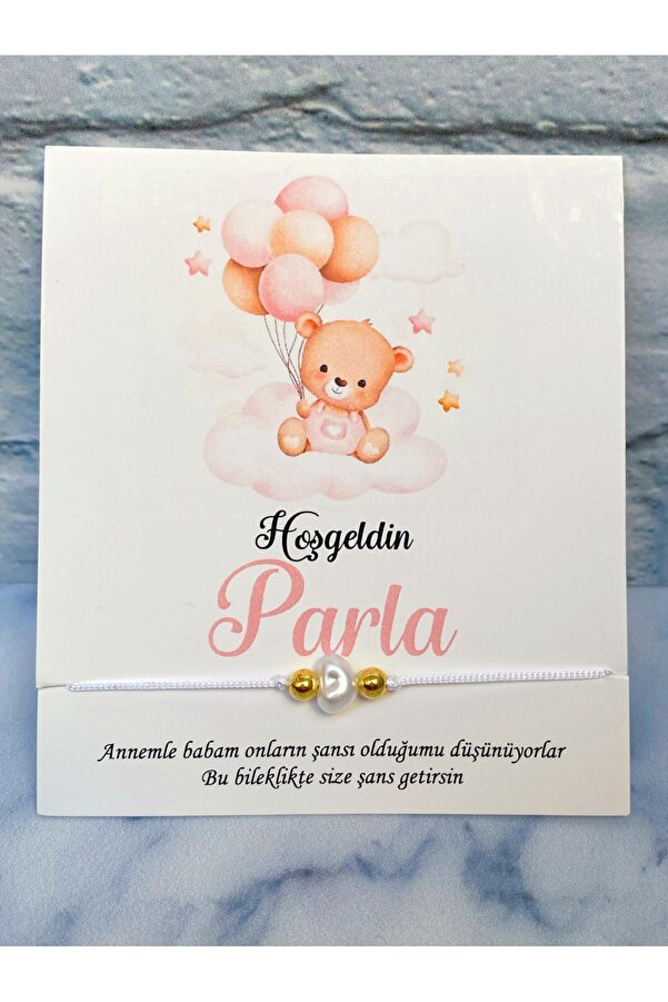 Loyapink Kişiye Özel Hediyelik Şans Bilekliği Yenidoğan, 6 Ay, Mevlit, Bebek, Doğum Günü Hediyesi 15 Adet