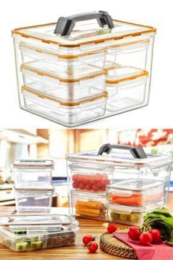 Miami Home-Set of 8 Fresh Box Storage Containers 1