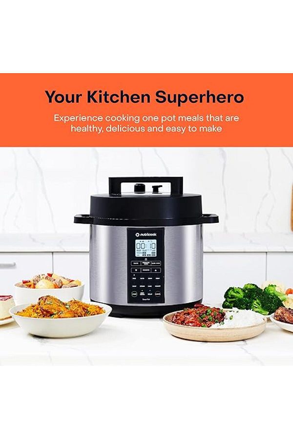 Nutricook Smart Pot 2 Prime 1000 Watts Electric Pressure Cooker Rice Cooker Cake Soup Maker 6L SS Trendyol