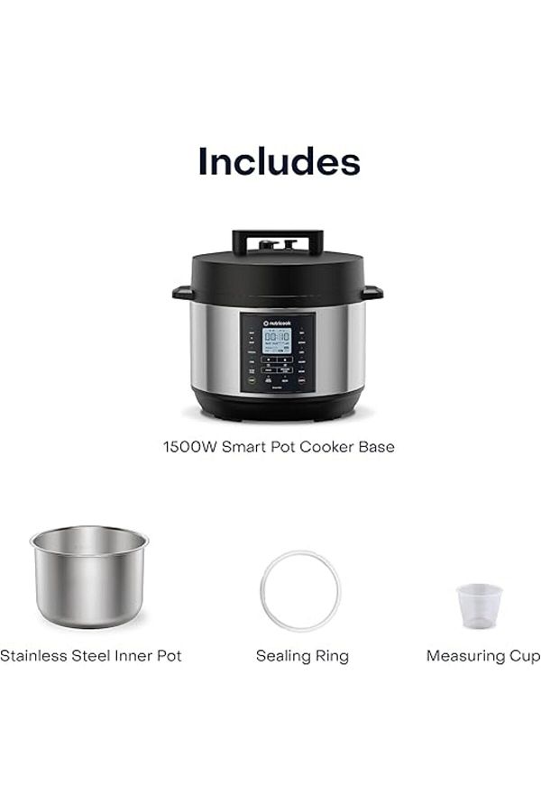 Nutricook Smart Pot 2 Plus 1500 Watts Electric Pressure Cooker Rice Cooker Steamer Cake Maker 9.5L SS Trendyol