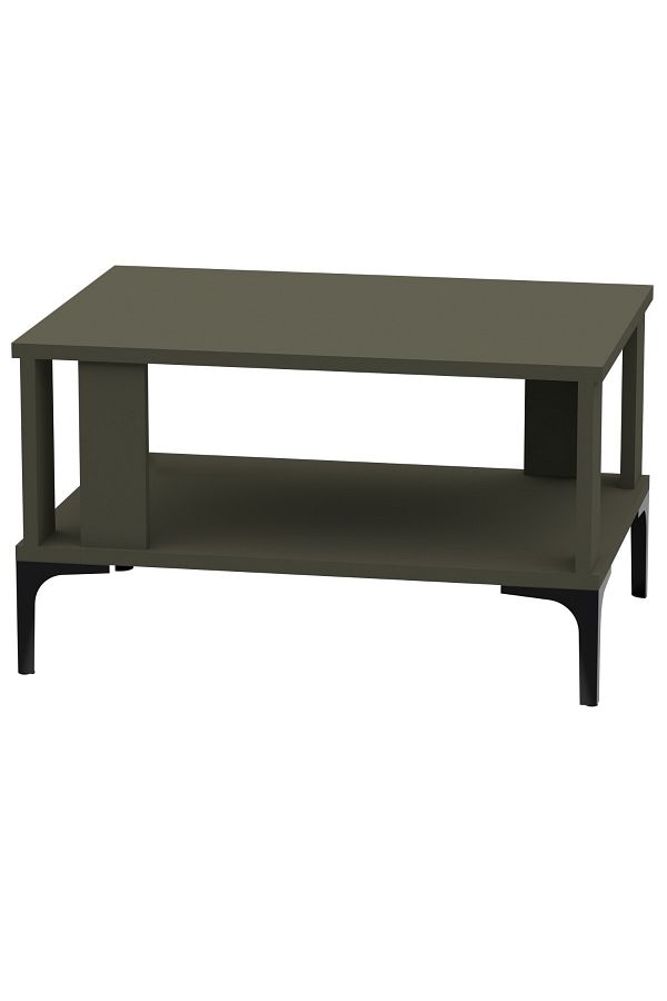 Mahmayi-Modern Coffee Table with Storage Shelf - Durable, Space-Saving, Easy Maintenance, Lava Grey 1