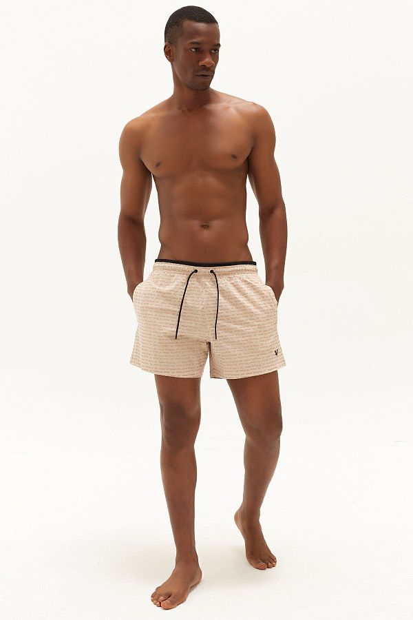 bilcee Men s Cream Mini Swimming Shorts Sea Pool Training Running Athlete Shorts 1708 Trendyol
