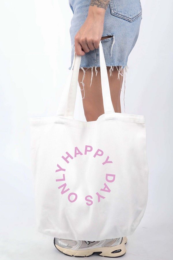 Coredra-Happy Days Only - Canvas Tote Bag 1
