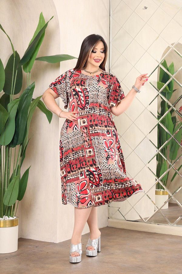 Mercan Spacious Short Dress for Pregnant Women and Plus Sizes Perfect Design Trendyol