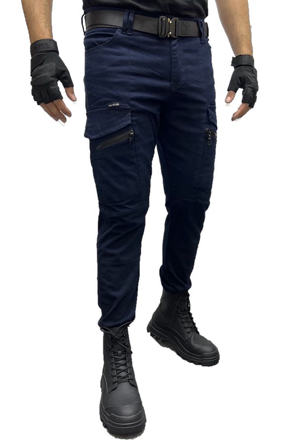 Polviton Navy Blue Men s Tactical Cargo Pants Zippered Outdoor Trendyol