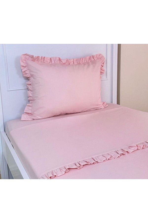 PAMUKA-Baby Pink Single Frilly Duvet Cover Set 1