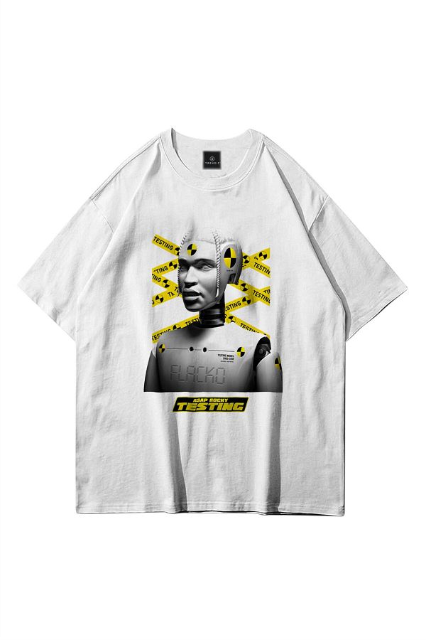 Asap rocky white t shirt cheap