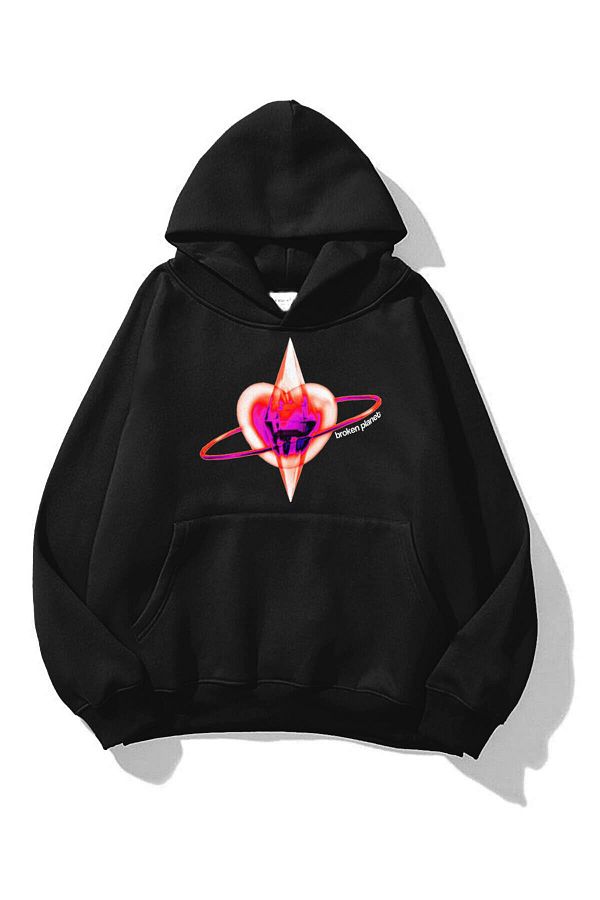Trendiz-Unisex Broken Planet Sweatshirt Hoodie Black 1
