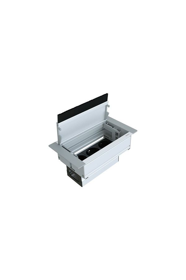 metalline-® Push-line Push-open Desktop Socket Box - Natural Anodized 1