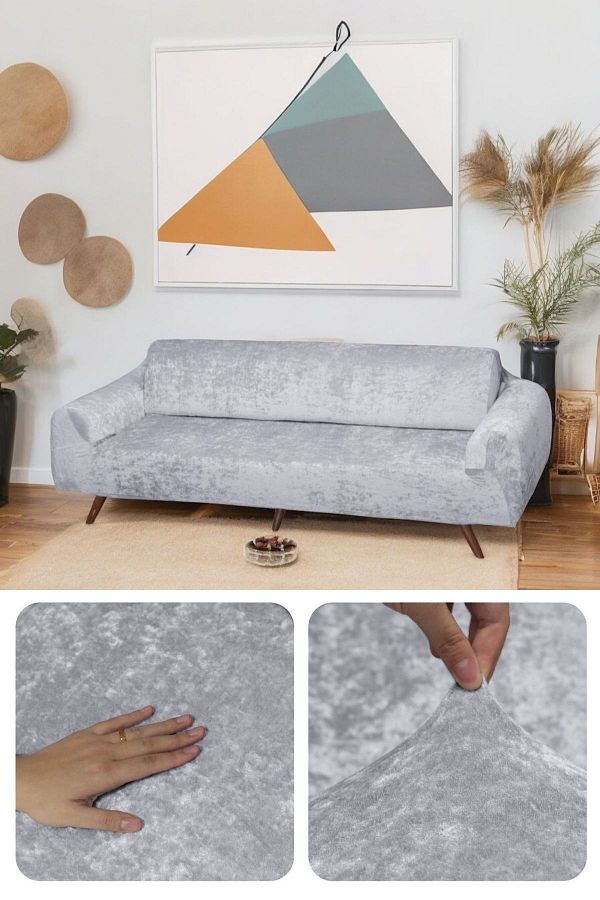 BTF HOME-sofT and ElasTic velveT sofa Cover for 3 People - FeaTher sTain ResisTanT single Set 1