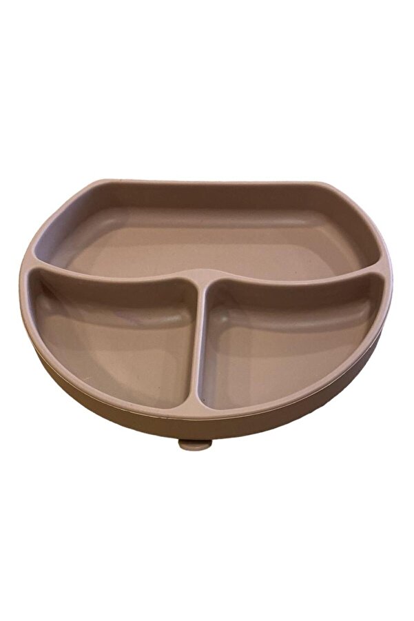 HOLLYHOME Silikon Kaymaz Vakumlu Bebek Beslenme Tabağı 3 Bölmeli Çocuk Kabı, Mama Sandalyesi Kap 18x17cm