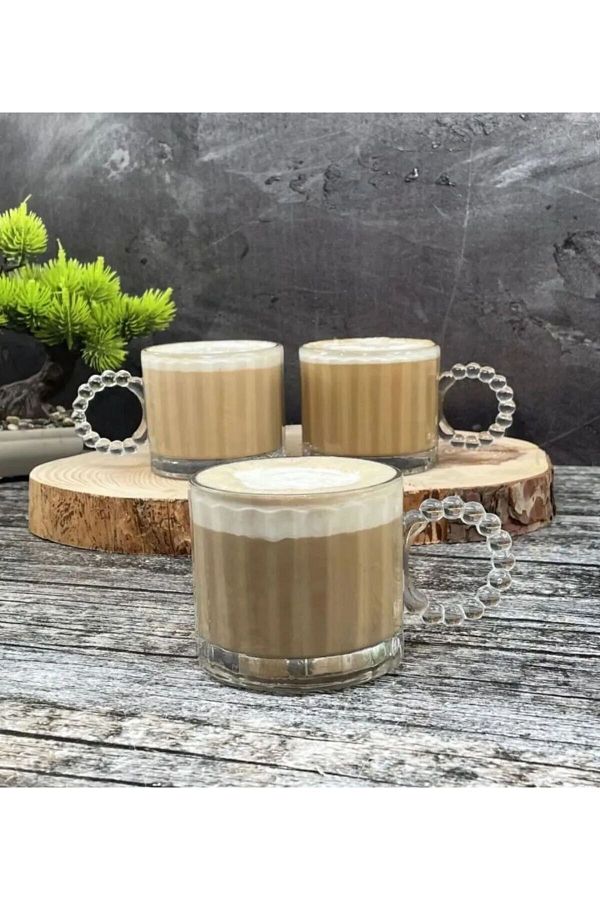 HİLTON-Set of 3 Beaded Glass Cups 1