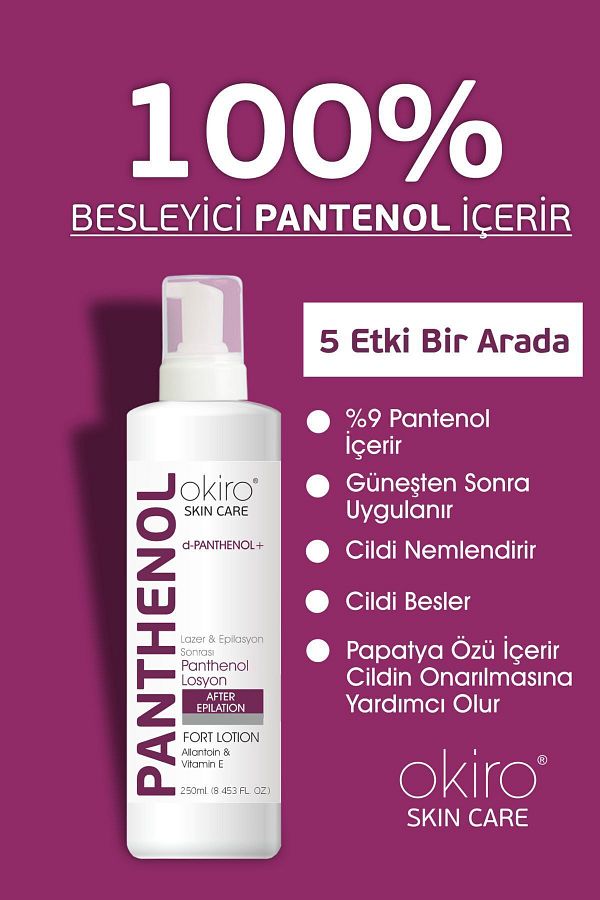Okiro-OKİRO Ultra Moisturizing Laser and After Epilation - 9% Panthenol 250 ml 1