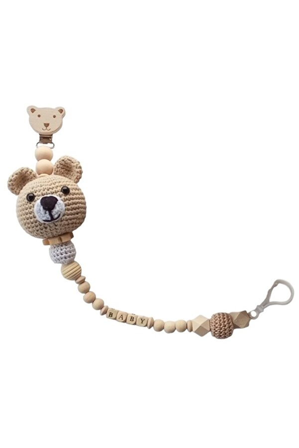 Style Baby Amazing Hoşgeldin Bebek, Ünisex, Yenidoğan bebek, Kişiye Özel Organik  Ayıcık Emzik Askısı